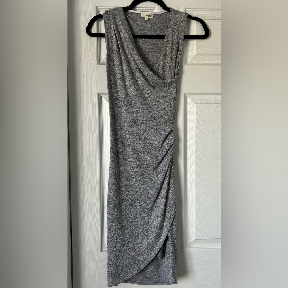 Aritzia Wilfred Gray Draped Midi Dress